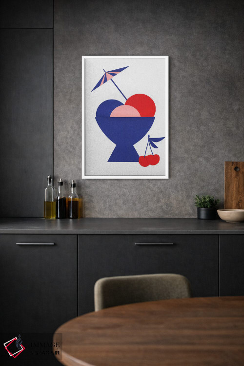 تابلو مینیمال بستنی مخلوط در فنجان اثر روزی فایست - D1W