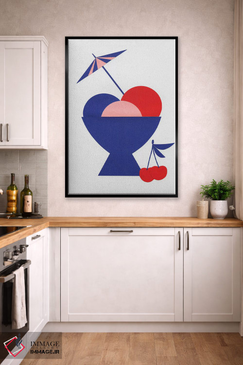 تابلو مینیمال بستنی مخلوط در فنجان اثر روزی فایست - D2B