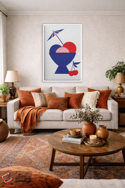 تابلو مینیمال بستنی مخلوط در فنجان اثر روزی فایست - D3W