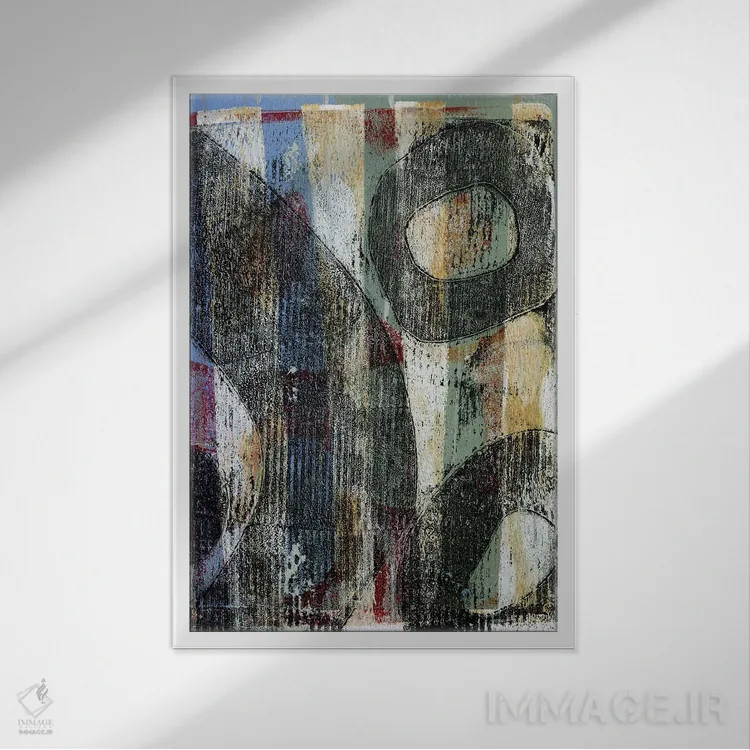 تابلو انتزاعی دوباره بگو ۲ اثر روت فرامشتاین - نمای قابدار سفید