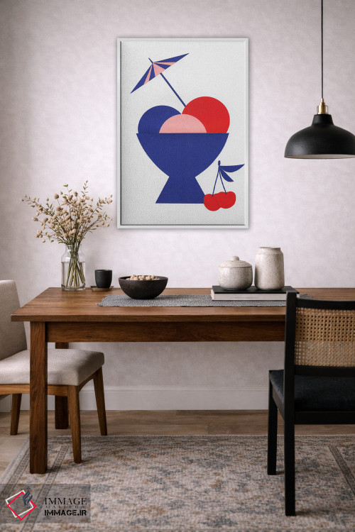 تابلو مینیمال بستنی مخلوط در فنجان اثر روزی فایست - D4W