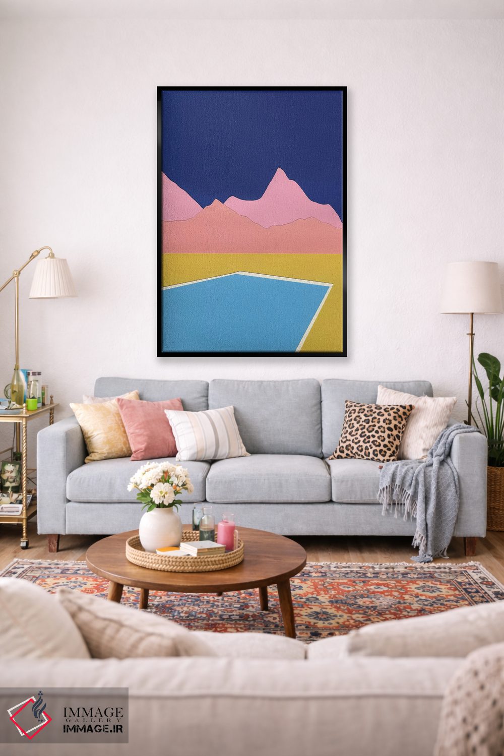 تابلو دکوراتیو استخر در میان تپه ها اثر روزی فایست - D2B
