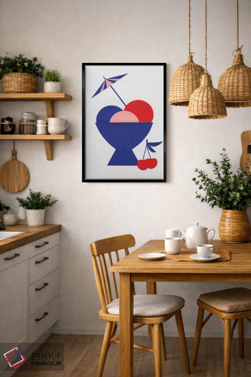 تابلو مینیمال بستنی مخلوط در فنجان اثر روزی فایست - D6B