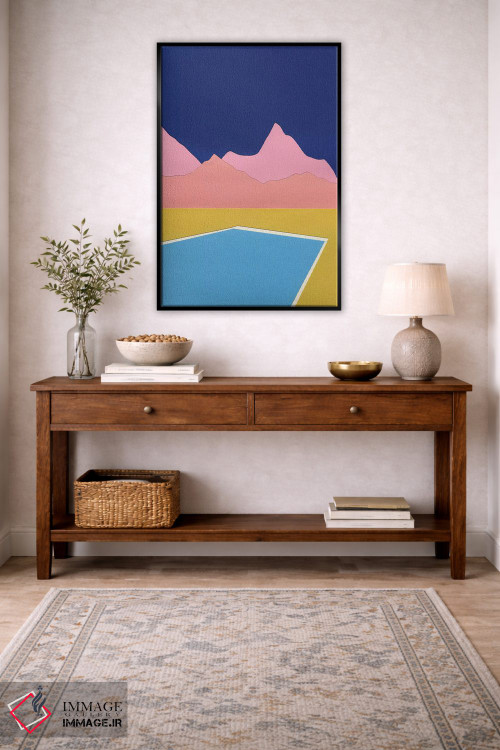 تابلو دکوراتیو استخر در میان تپه ها اثر روزی فایست - D4B