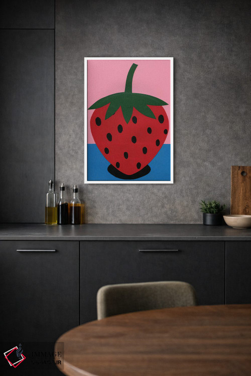 تابلو مینیمال توت فرنگی اثر روزی فایست - D1W