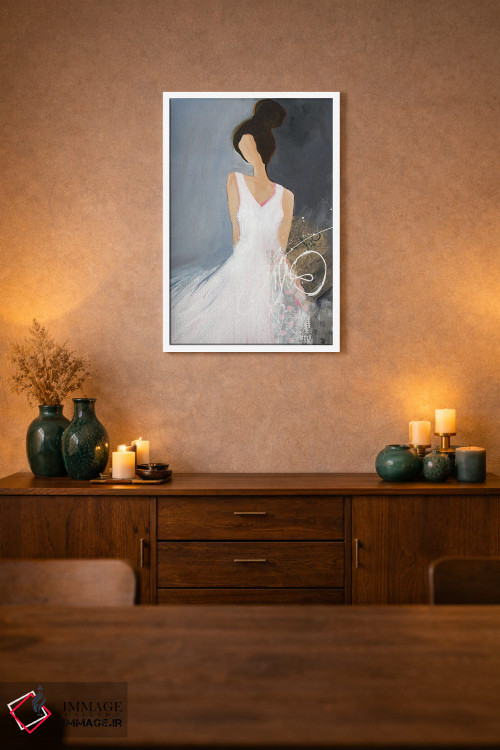 تابلو دکوراتیو بانویی با گیسو/کیک بزرگ بالای سر اثر روت فرامشتاین - D1W