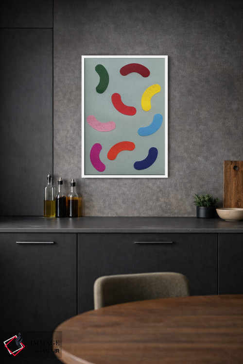 تابلو مینیمال تزیینات رنگی پراکنده اثر روزی فایست - D1W