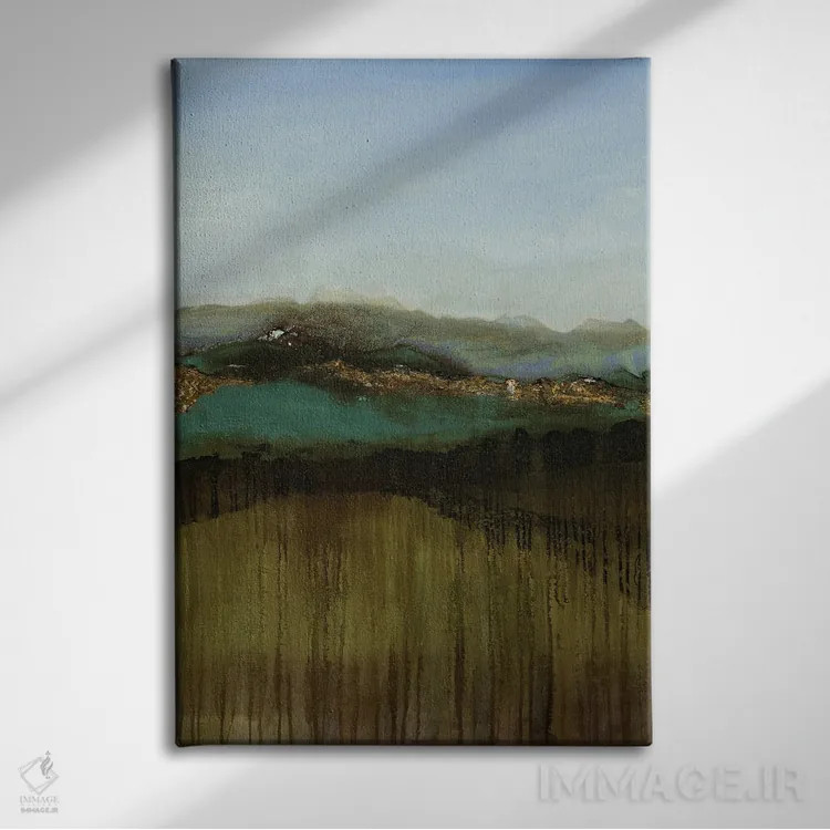 تابلو مینیمال دریای زمرباور اثر روت فرامشتاین - نمای روبهرو روی دیوار