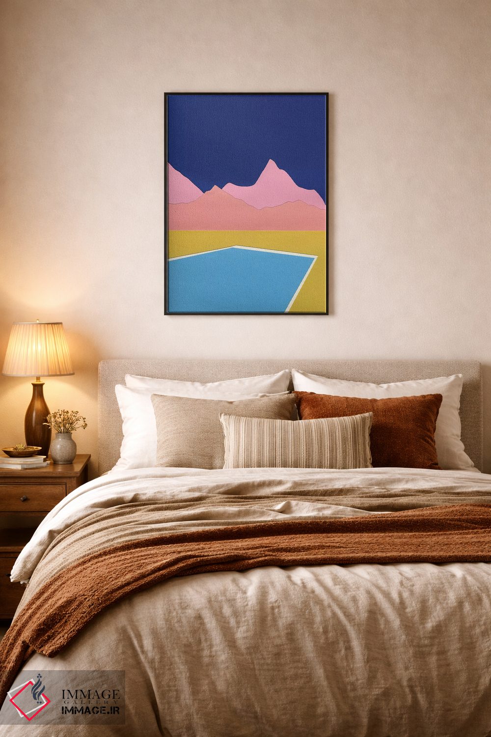 تابلو دکوراتیو استخر در میان تپه ها اثر روزی فایست - D6B
