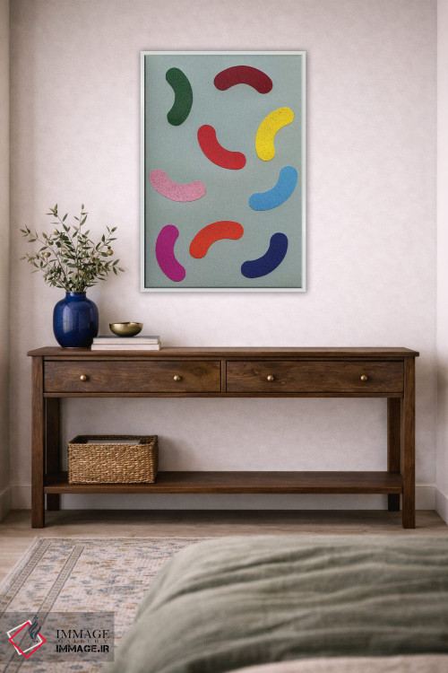 تابلو مینیمال تزیینات رنگی پراکنده اثر روزی فایست - D3W
