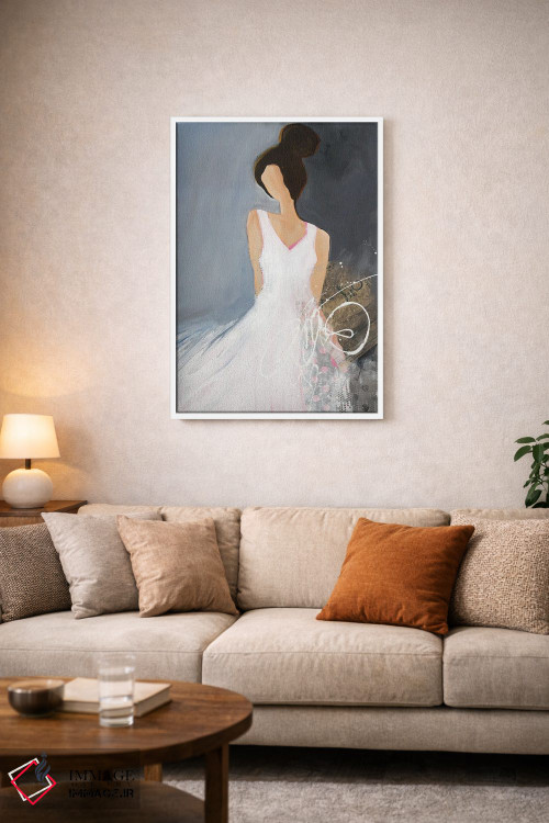 تابلو دکوراتیو بانویی با گیسو/کیک بزرگ بالای سر اثر روت فرامشتاین - D3W