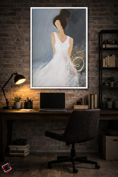 تابلو دکوراتیو بانویی با گیسو/کیک بزرگ بالای سر اثر روت فرامشتاین - D4W