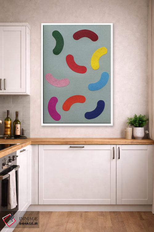تابلو مینیمال تزیینات رنگی پراکنده اثر روزی فایست - D4W
