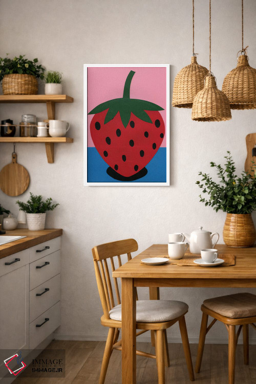 تابلو مینیمال توت فرنگی اثر روزی فایست - D3W