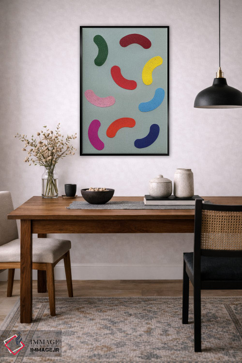 تابلو مینیمال تزیینات رنگی پراکنده اثر روزی فایست - D5B