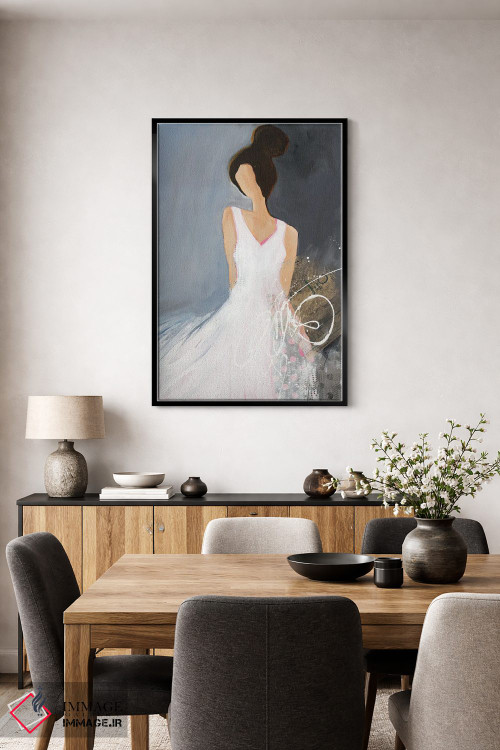 تابلو دکوراتیو بانویی با گیسو/کیک بزرگ بالای سر اثر روت فرامشتاین - D5B