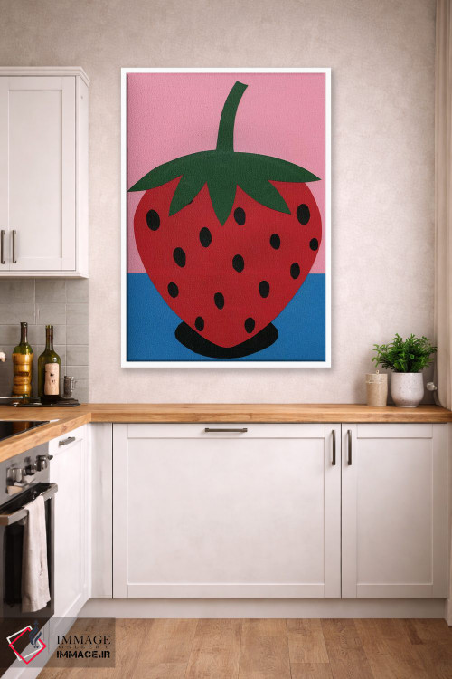 تابلو مینیمال توت فرنگی اثر روزی فایست - D4W