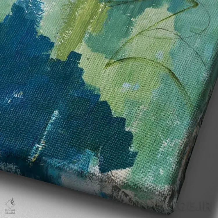 تابلو انتزاعی واگن کوچک قرمز اثر روت فرامشتاین - نمای نزدیک بافت بوم