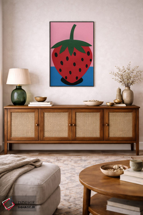 تابلو مینیمال توت فرنگی اثر روزی فایست - D5B