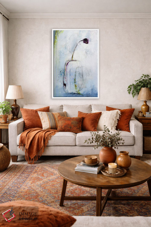 تابلو مینیمال غنچه بنفش اثر روت فرامشتاین - D1W