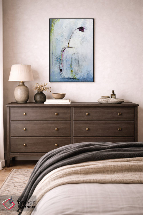 تابلو مینیمال غنچه بنفش اثر روت فرامشتاین - D5B