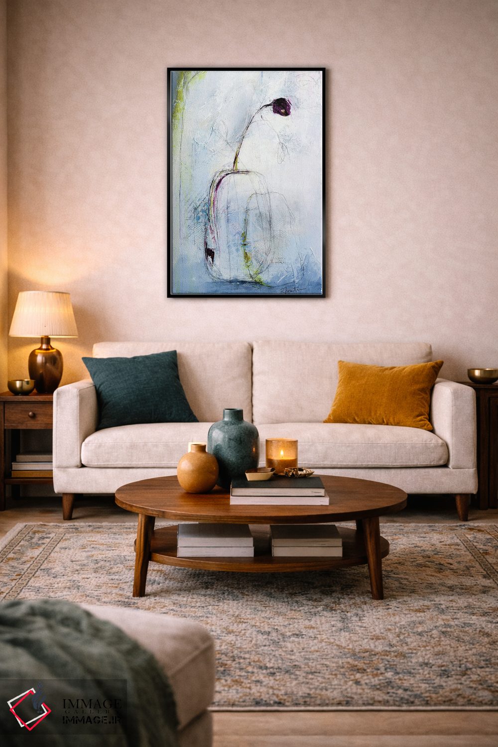 تابلو مینیمال غنچه بنفش اثر روت فرامشتاین - D6B