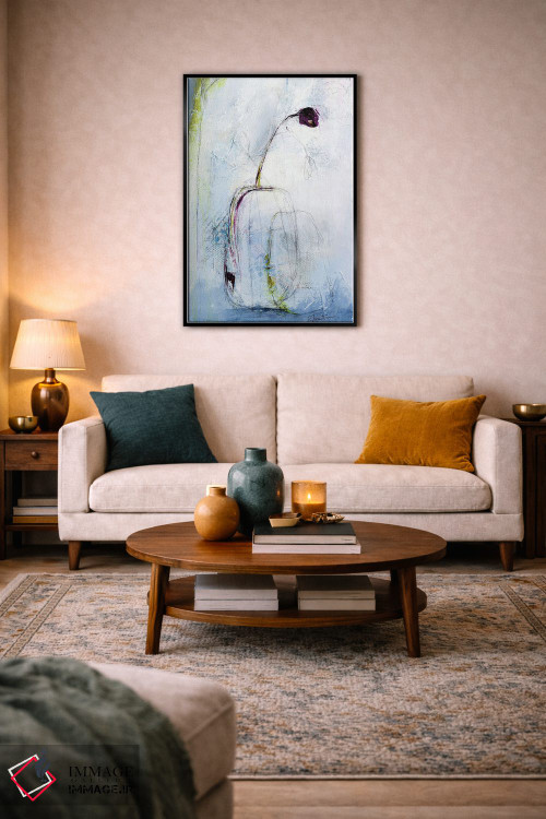 تابلو مینیمال غنچه بنفش اثر روت فرامشتاین - D6B