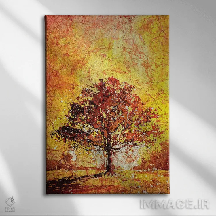تابلو دکوراتیو درخت در قالب سایه در کارولینای شمالی اثر رایان فاکس - نمای روبهرو روی دیوار