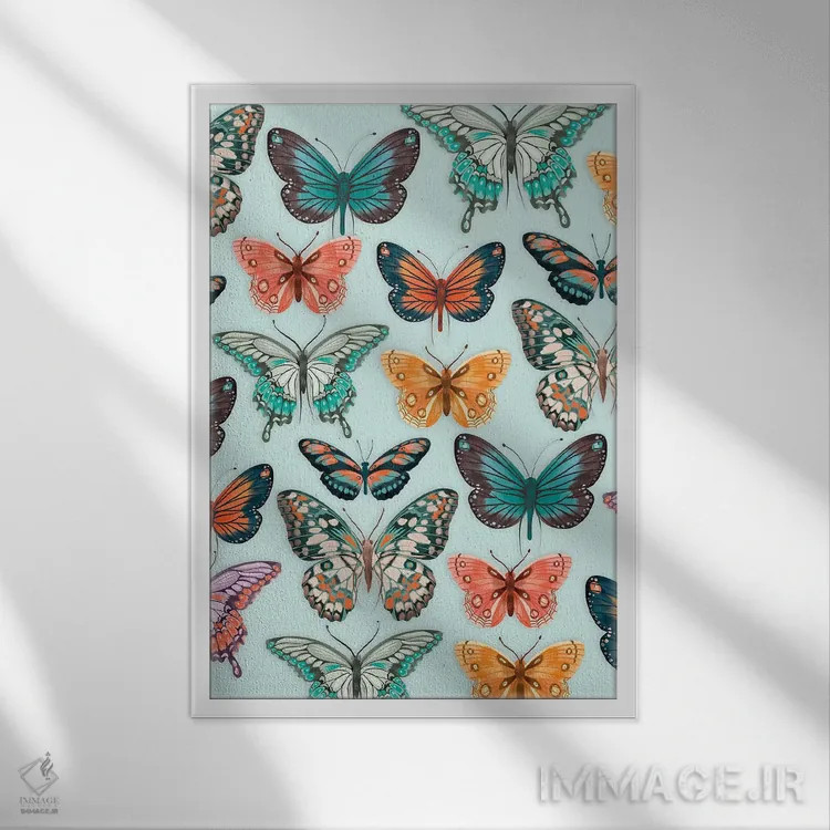 تابلو دکوراتیو باغ شیک گینگهام ۲ اثر ریشل گارن - نمای قابدار سفید