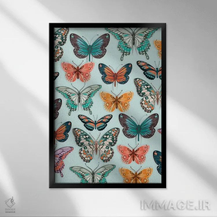 تابلو دکوراتیو باغ شیک گینگهام ۲ اثر ریشل گارن - نمای قابدار مشکی