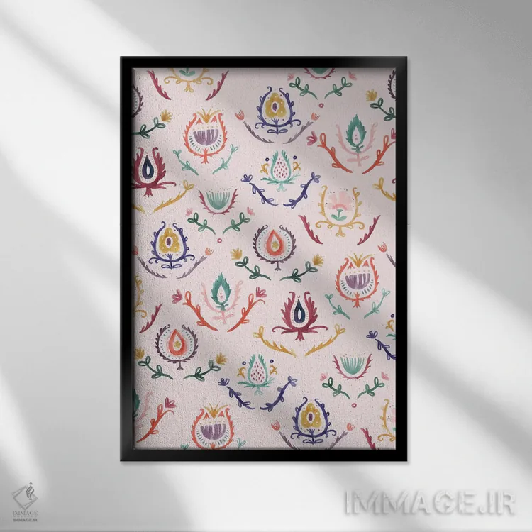 تابلو انتزاعی زندگی بوهمی ۱ اثر ریشل گارن - نمای قابدار مشکی