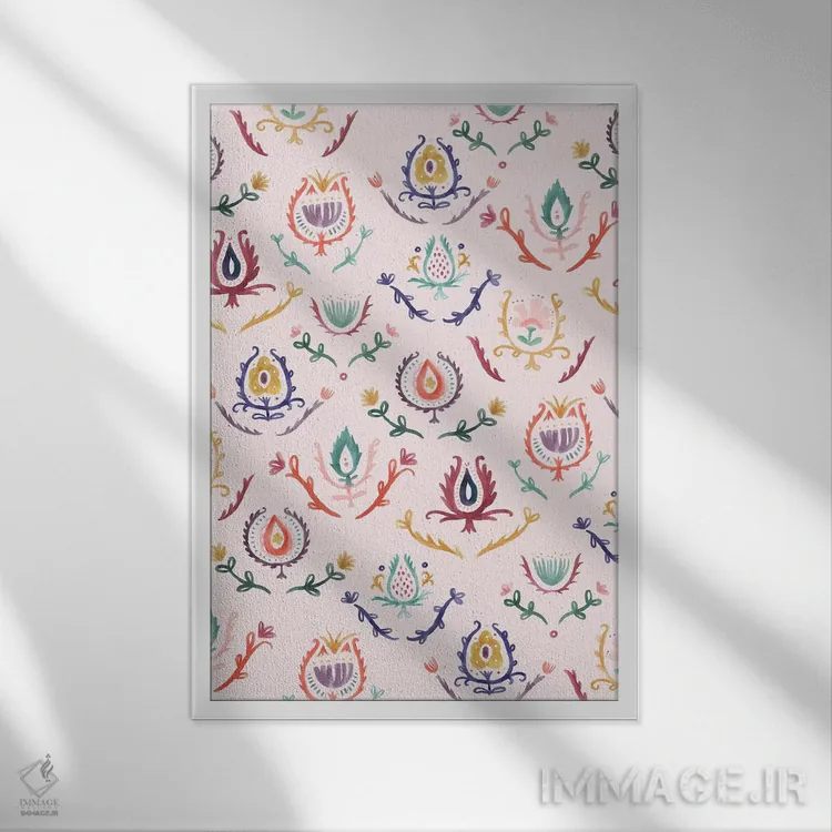 تابلو انتزاعی زندگی بوهمی ۱ اثر ریشل گارن - نمای قابدار سفید