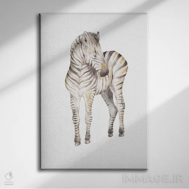 تابلو دکوراتیو کره گورخر خجالتی اثر واندرینگ لور - نمای روبهرو روی دیوار