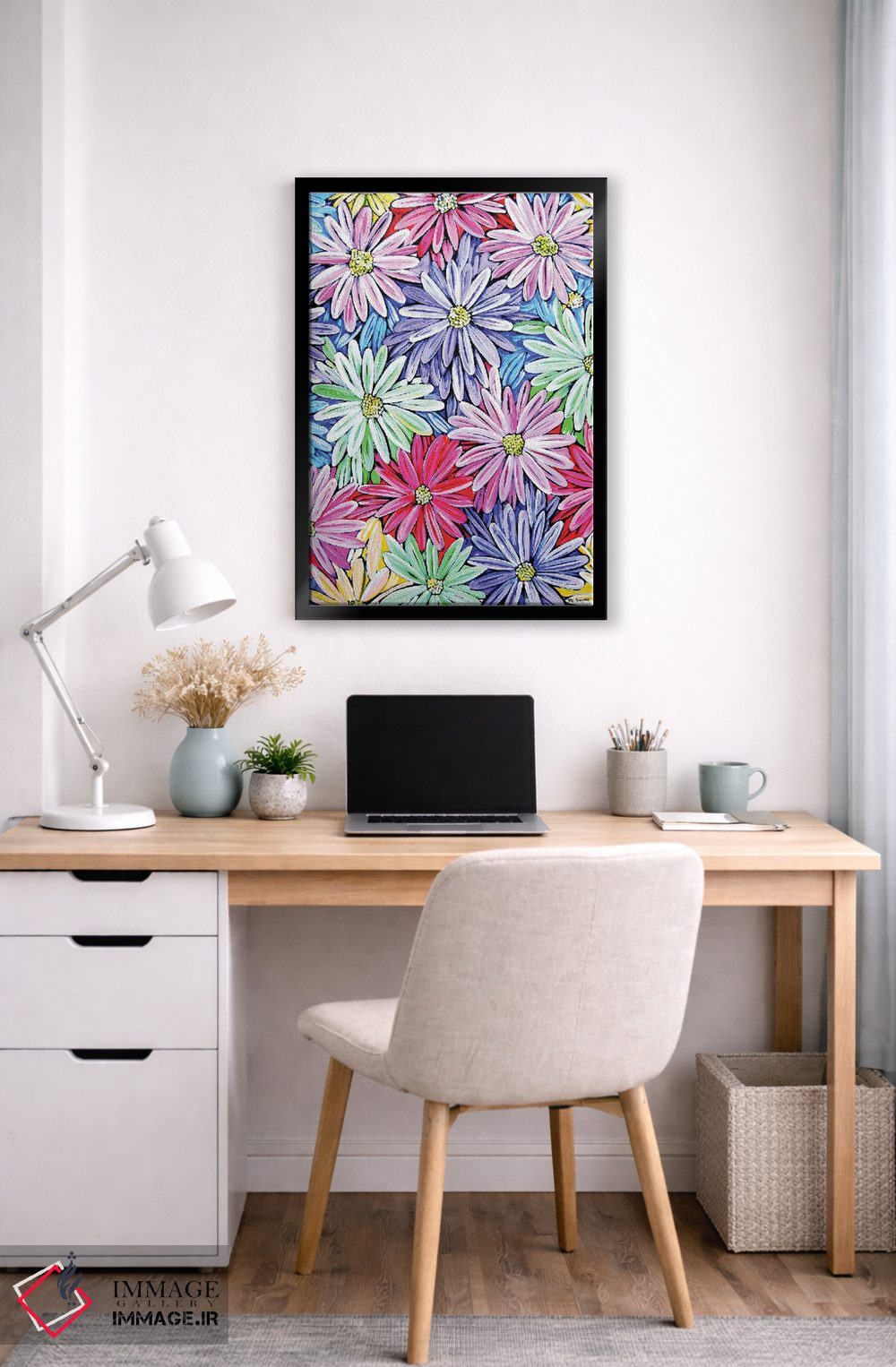 تابلو دکوراتیو درخشان مثل گل مینا اثر ام سی روماگره - D6B