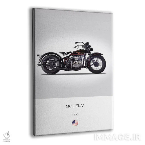 تابلو دکوراتیو موتورسیکلت هارلی-دیویدسون مدل V سال ۱۹۳۰ اثر مارک روگان - نمای پرسپکتیو محصول
