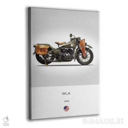 تابلو دکوراتیو موتورسیکلت هارلی-دیویدسون مدل WLA سال ۱۹۴۲ اثر مارک روگان - نمای پرسپکتیو محصول