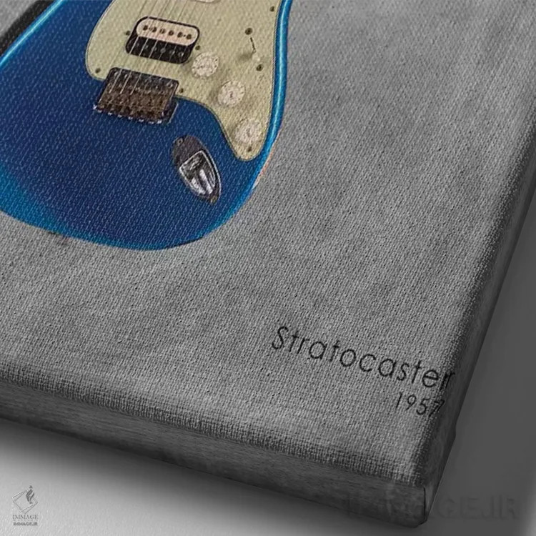 تابلو دکوراتیو فندر استراتوکستر مدل ۱۹۵۷ اثر مارک روگان - نمای نزدیک بافت بوم