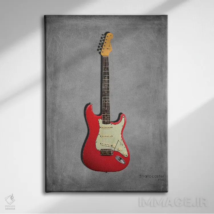 تابلو دکوراتیو فندر استراتوکستر مدل ۱۹۶۳ اثر مارک روگان - نمای روبهرو روی دیوار