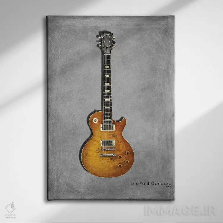 تابلو دکوراتیو 1959,گیبسون لس پال استاندارد ۱۹۵۹ اثر مارک روگان - نمای روبهرو روی دیوار