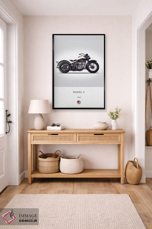 تابلو دکوراتیو موتورسیکلت هارلی-دیویدسون مدل V سال ۱۹۳۰ اثر مارک روگان - D4B