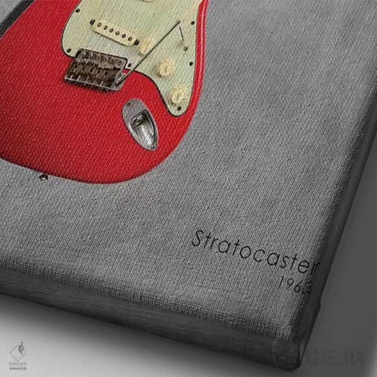 تابلو دکوراتیو فندر استراتوکستر مدل ۱۹۶۳ اثر مارک روگان - نمای نزدیک بافت بوم