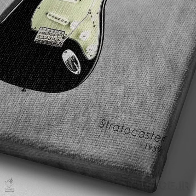 تابلو دکوراتیو فندر استراتوکستر مدل ۱۹۵۹ اثر مارک روگان - نمای نزدیک بافت بوم