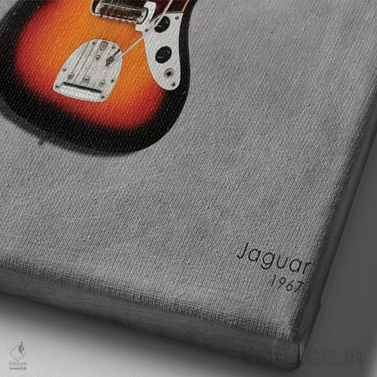 تابلو دکوراتیو فندر جگوار مدل ۱۹۶۷ اثر مارک روگان - نمای نزدیک بافت بوم