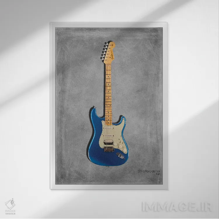 تابلو دکوراتیو فندر استراتوکستر مدل ۱۹۵۷ اثر مارک روگان - نمای قابدار سفید