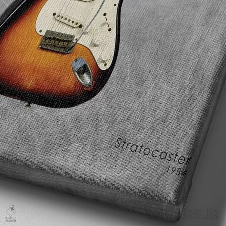 تابلو دکوراتیو فندر استراتوکستر مدل ۱۹۵۴ اثر مارک روگان - نمای نزدیک بافت بوم