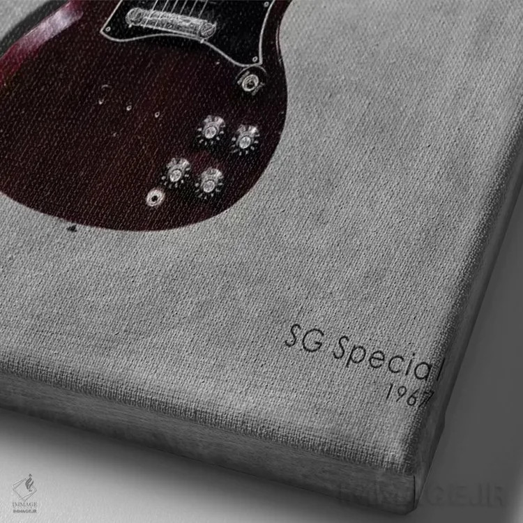 تابلو دکوراتیو 1967,گیبسون SG اسپشیال مدل ۱۹۶۷ اثر مارک روگان - نمای نزدیک بافت بوم