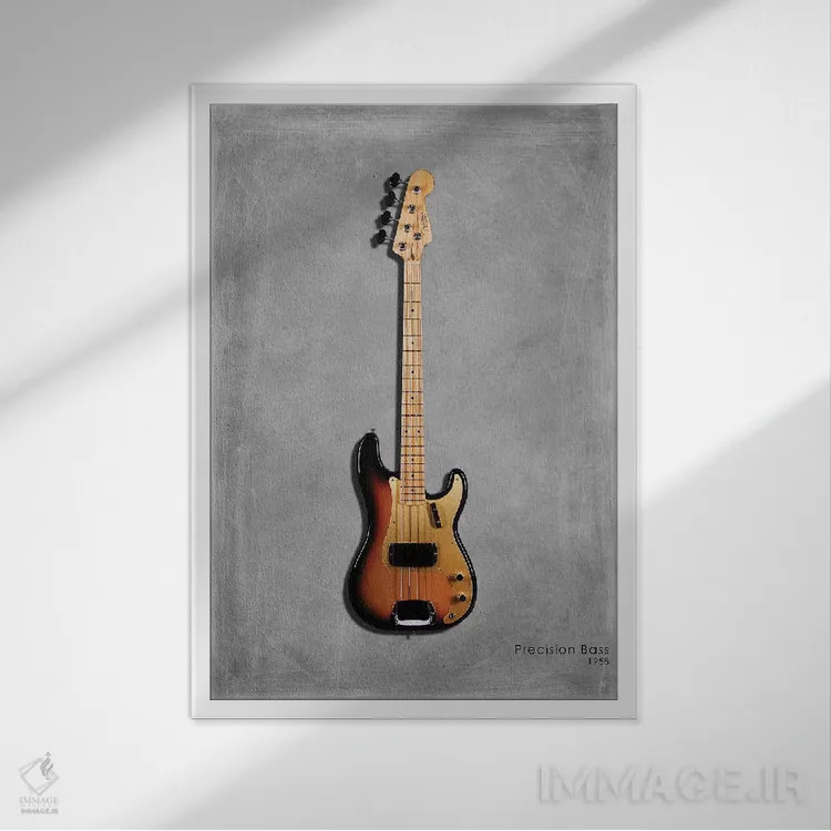 تابلو دکوراتیو فندر پرسژن بیس مدل ۱۹۵۸ اثر مارک روگان - نمای قابدار سفید