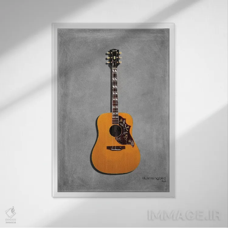 تابلو دکوراتیو 1968,گیبسون هامینگبرد مدل ۱۹۶۸ اثر مارک روگان - نمای قابدار سفید