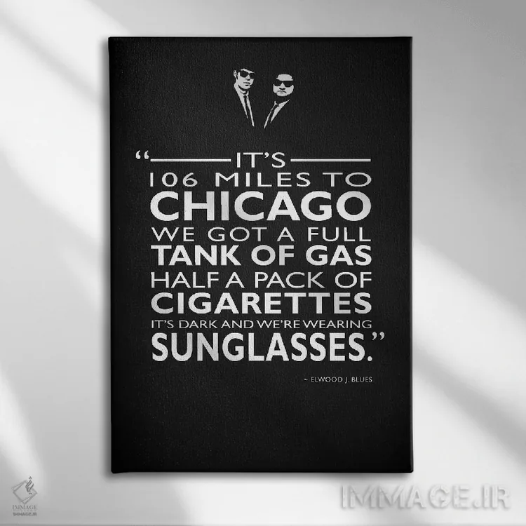 تابلو دکوراتیو برادران بلوز - عینک آفتابی اثر مارک روگان - نمای روبهرو روی دیوار