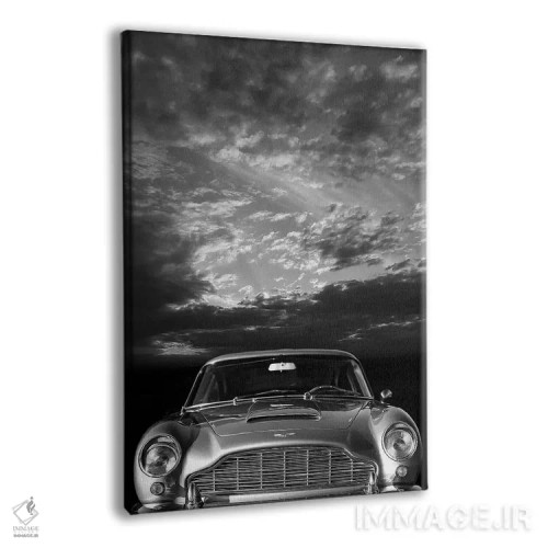 تابلو دکوراتیو نمای جلوی آستون مارتین DB5 اثر مارک روگان - نمای پرسپکتیو محصول